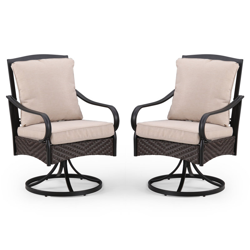 Lark Manor Alyah Swivel Patio Chair with Cushion & Reviews Wayfair Canada